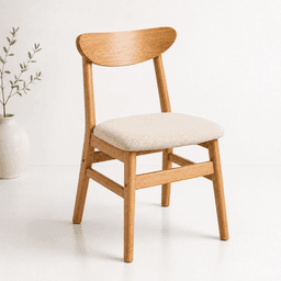 Silla de Comedor Sinkro - Madera clara asiento Beige