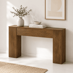 Arrimo Decorativo Kuat Líneas Rectas Madera Oscura Texturizada 155x79