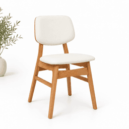 Silla de Comedor Ystava - Madera Maciza con Asiento y Respaldo Acolchados