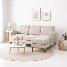 Sofá Esquinero Urban Lounge con Asiento Acolchado - Beige